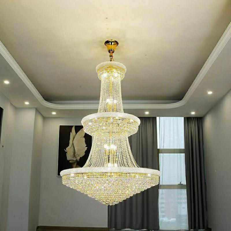 Crystal Chandelier Villa Duplex Building Hotel Restaurant Chandelier Cross-Border European Entry Lux Lighting Wholesalers