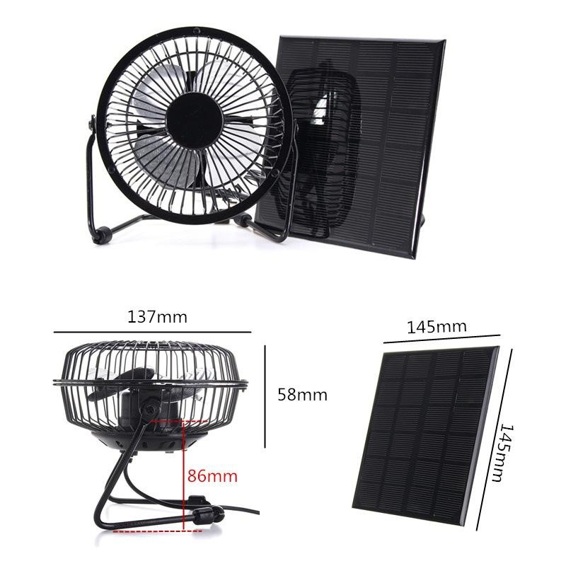 3W 6V Solar Panel Fan 4-Inch Solar Fan Can Charge Mobile Phone Power Supply