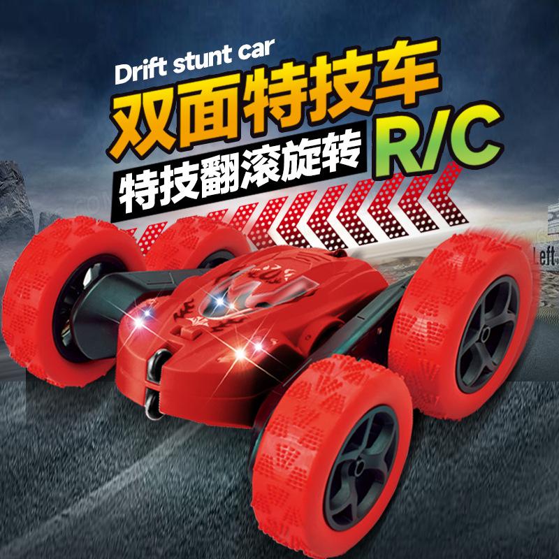 foreign trade wholesale 2.4g wireless remote control car 360 rolling four-wheel drive double-sided stunt car off-road climbing children's toys