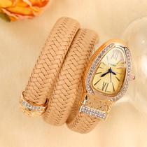 Bifanxi New Cross-Border Snake-Shaped Watch Fashion Creative Personality Quartz Watch Women's Diamond Leather Strap Bracelet