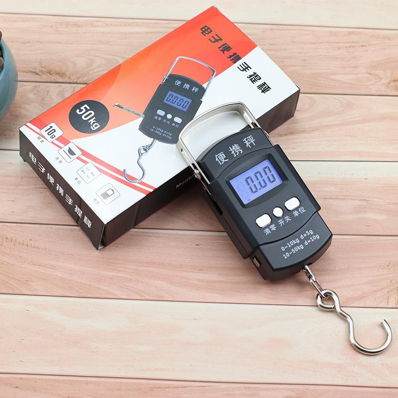 electronic scale wholesale handheld scale household luggage scale 50kg portable pocket scale express scale english gram