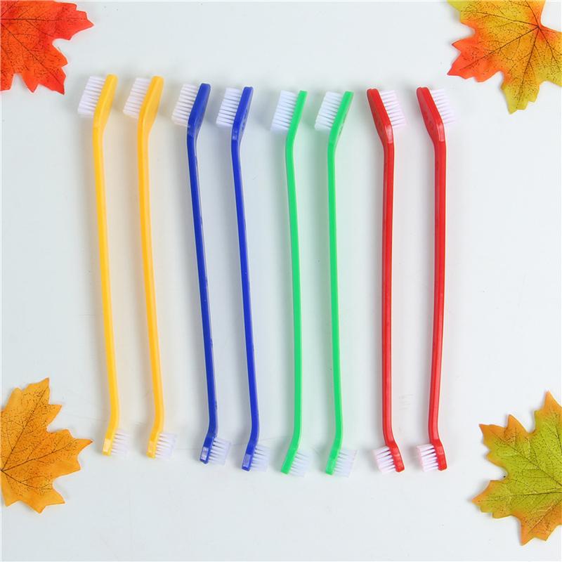 Double-Headed Toothbrush Dog Toothbrush Pet Toothbrush Breath Removing Bad Breath Cleaning Teeth