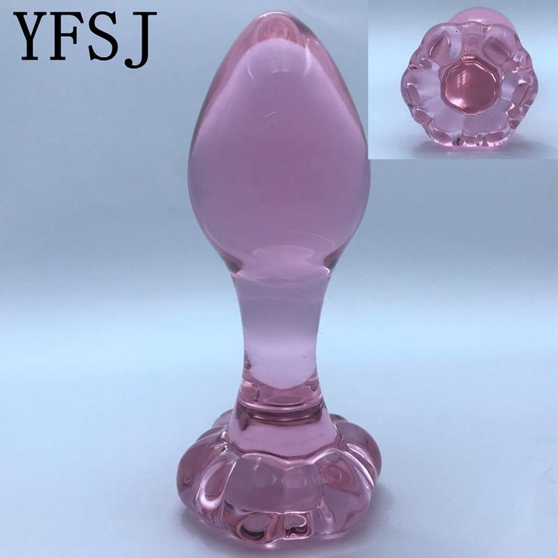 a49 manual glass dildo female sex product masturbation device glass stick outing butt plug adult
