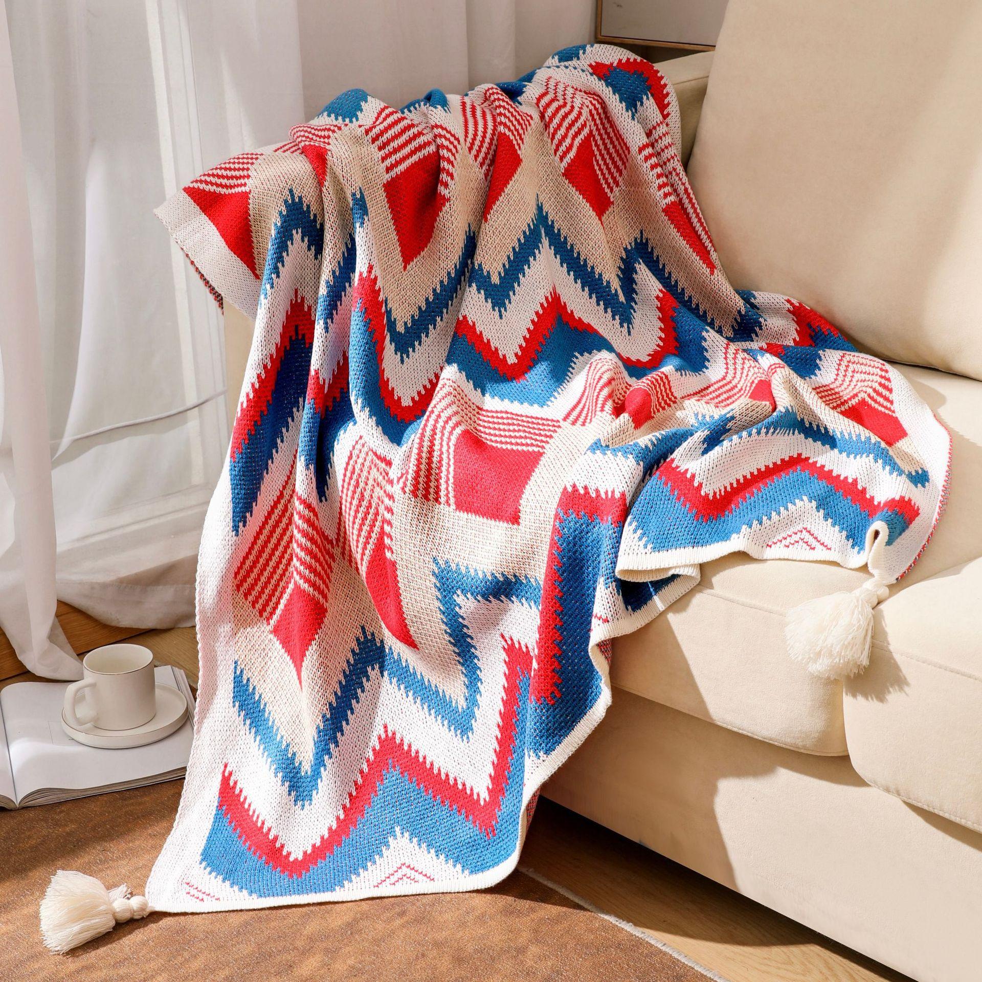 bohemian sofa blanket office nap air conditioning blanket b & b tailstock nap blanket decoration single thickened blanket