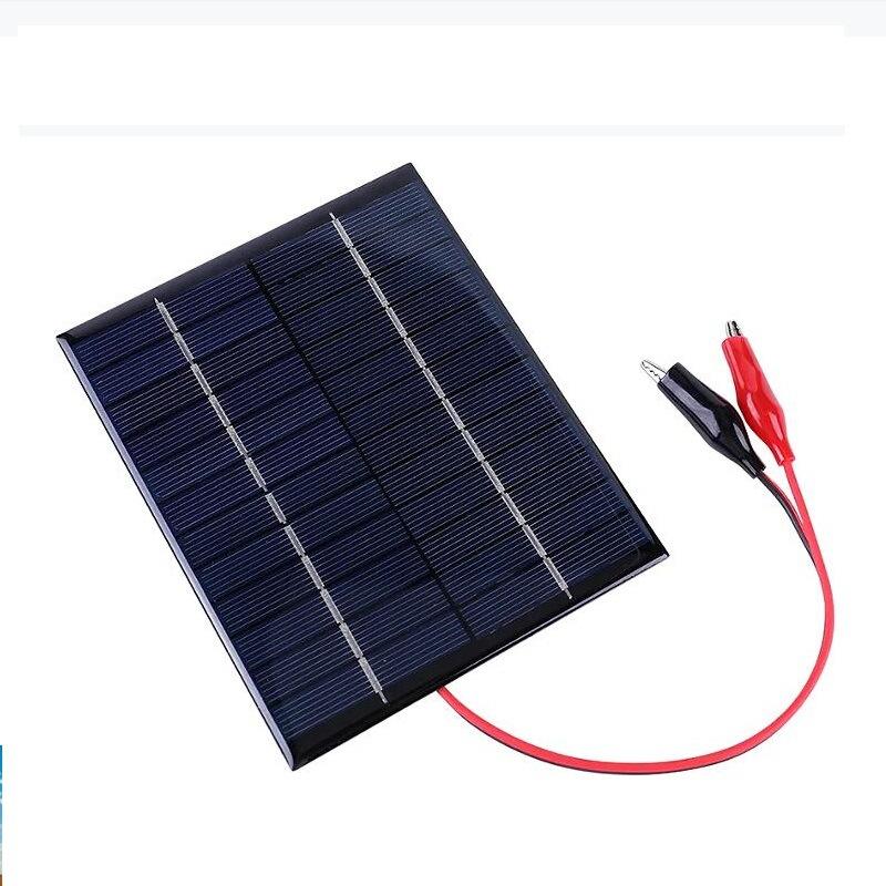 2W 12V Polycrystalline Silicon Panel Solar Panel Charging Panel DIY Solar Epoxy Board + Tiger Clip