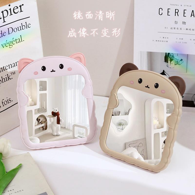 original design new desktop cosmetic mirror tablet with bracket mirror cartoon princess mirror girls dormitory dressing details Picture