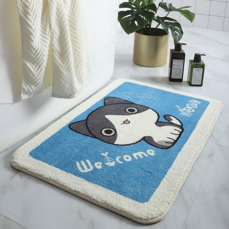 imitation cashmere heat transfer printing carpet floor mat bathroom balcony study non-slip mat soft tufted floor mat