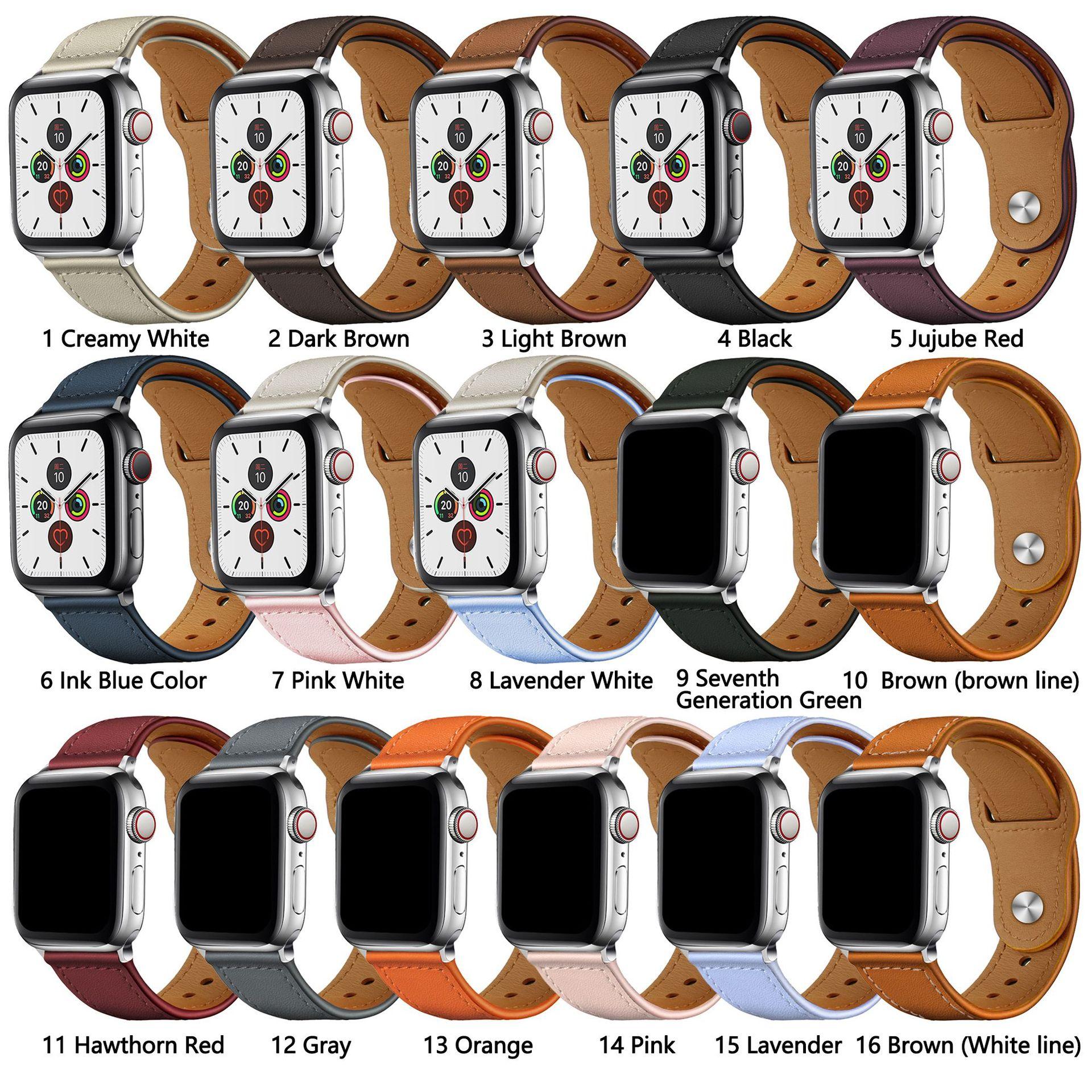 for apple apple watch9 leather watch band iwatch8 business top layer leather clinch leather watch strap