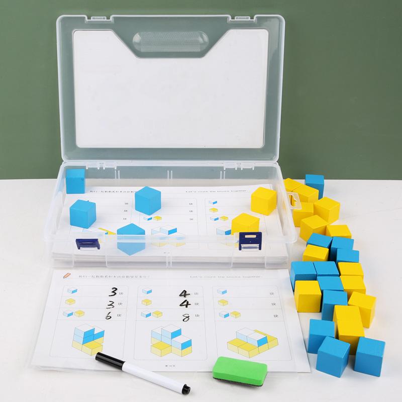 Wooden Toy Block Number Sense Enlightenment Training Spatial Sense Logical Thinking Construction Educational Building Blocks Kindergarten Teaching Aids