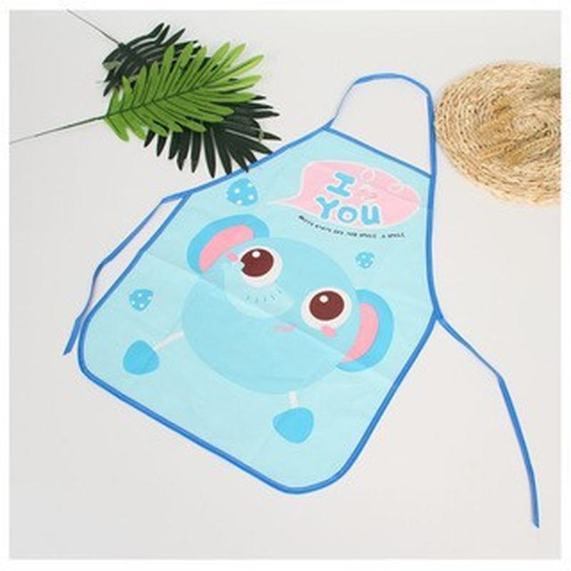Cross-Border Kid's Cartoon Printed Toddler Baby Bib Painting Clothes Waterproof Oil-Proof Anti-Dirty Cuff Set