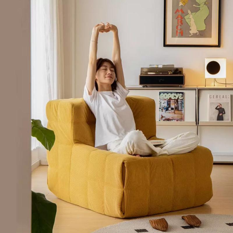 foreign trade flannel vacuum compression sofa simple couch space saving bedroom balcony tatami single sofa