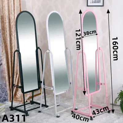 Internet Celebrity Floor Stand Dressing Mirror Household Clothing Full-Length Mirror Simple Metal Mobile Wall Fitting Mirror Wholesale thumbnail