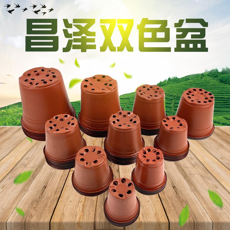 wholesale pp two-tone pot green plant gardening supplies green radish succulent flowers green plant plastic basin nutrition nursery basin