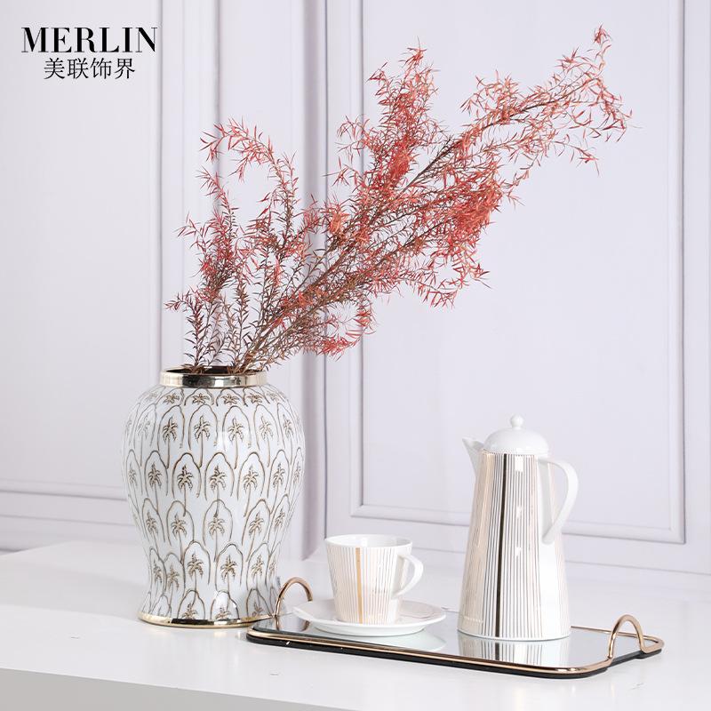 ancient rhyme modern ceramic hat-covered jar decoration art high sense decoration home good things porcelain cans decoration savings bank