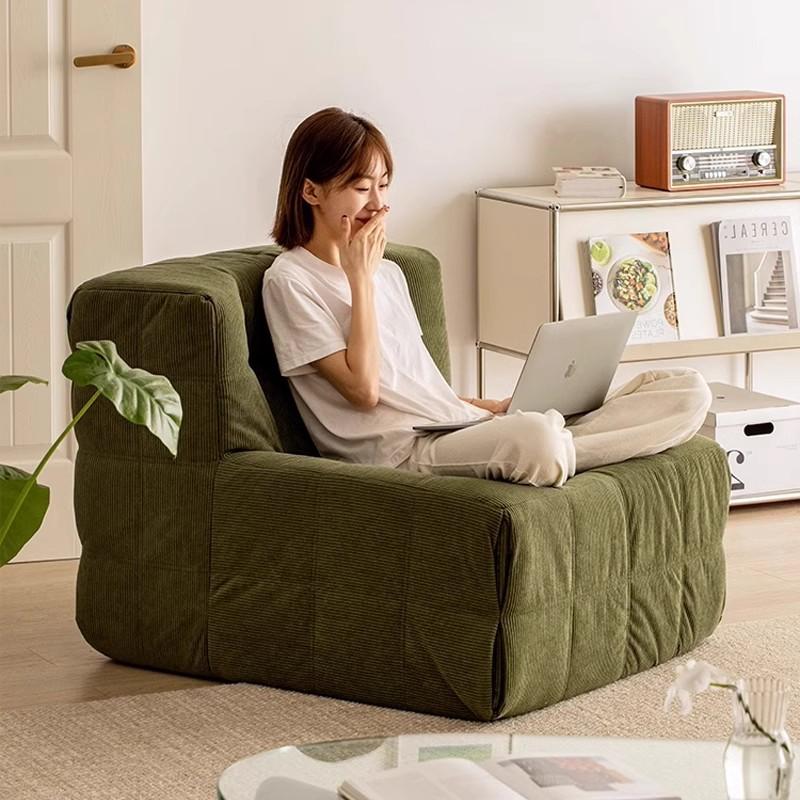 living room balcony bedroom lazy sofa leisure recliner waffle corduroy full sponge skeleton-free compression sofa
