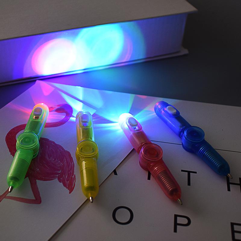 new children's luminous led light creative rotational fingertip gyro pen kindergarten flash small gift toy wholesale