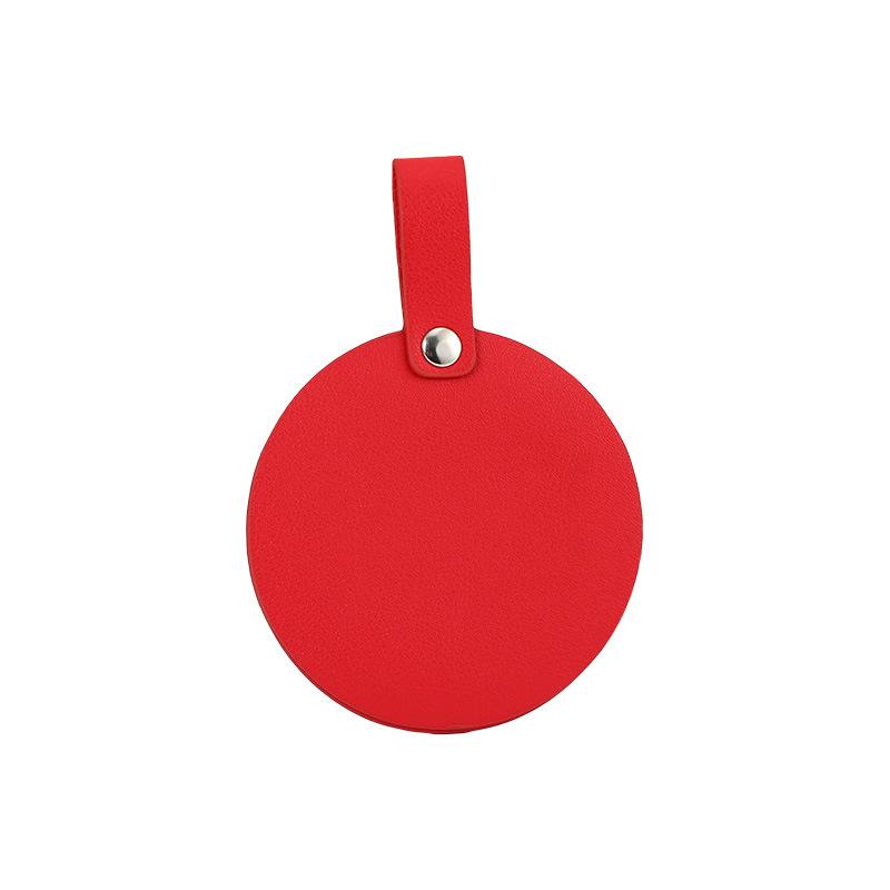 korean mini portable gift mirror leather creative flip dorm dressing cosmetic mirror simple small circular mirror Item Picture