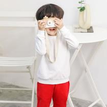children's sweater new spring pure color boys' korean style round neck kids' tops girls' spring clothes long sleeve fashion