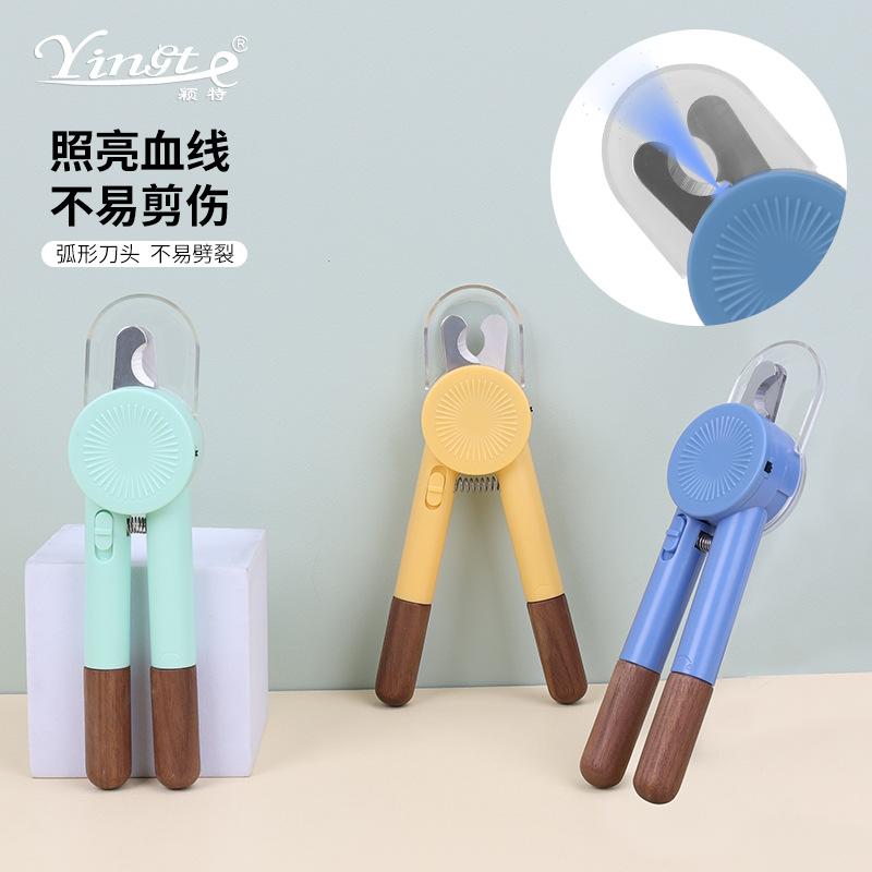 pet supplies pet led light nail clippers dogs and cats anti-blood line pet nail clipper dog  nails