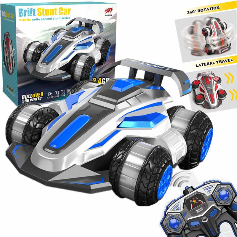 new cross-border rolling car 360-degree rotating side standing side walking 2.4g high-speed drop-resistant remote control car boy toy