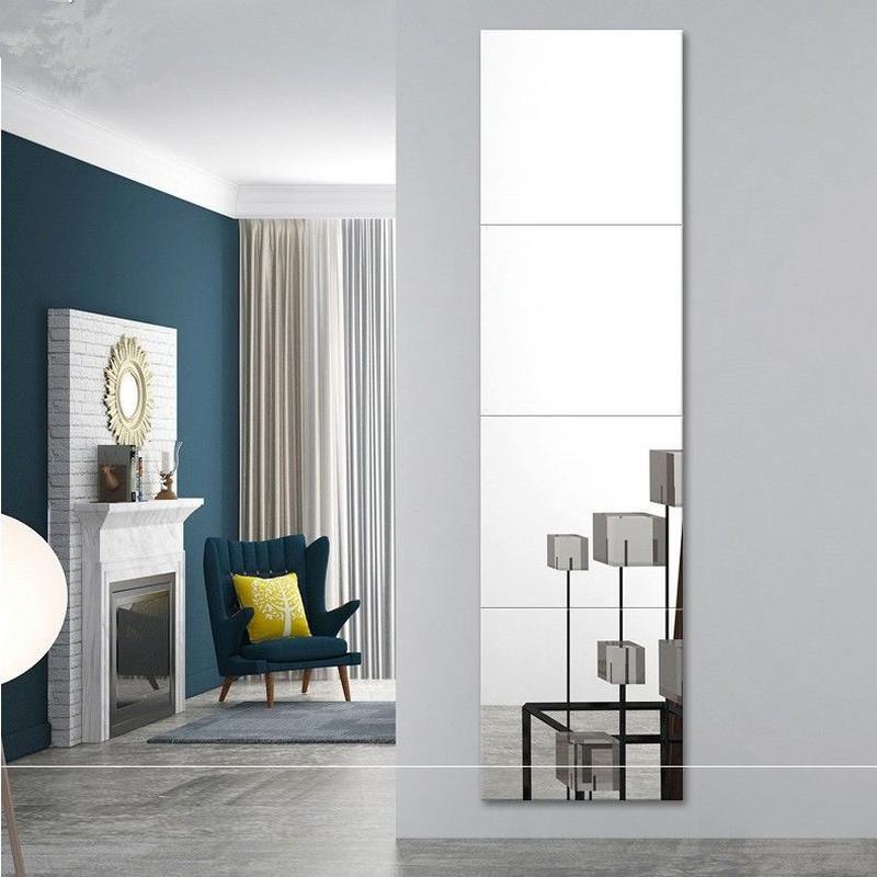 dressing mirror bedroom wardrobe hand-combined splicing mirror square explosion-proof sticky wall mirror full-length mirror self-adhesive dressing mirror