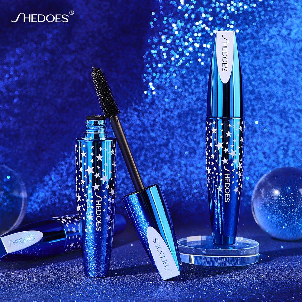 cross-border exclusive shedoes starry sky blue mascara thick lengthening long lasting big eye 4d european and american popular mascara