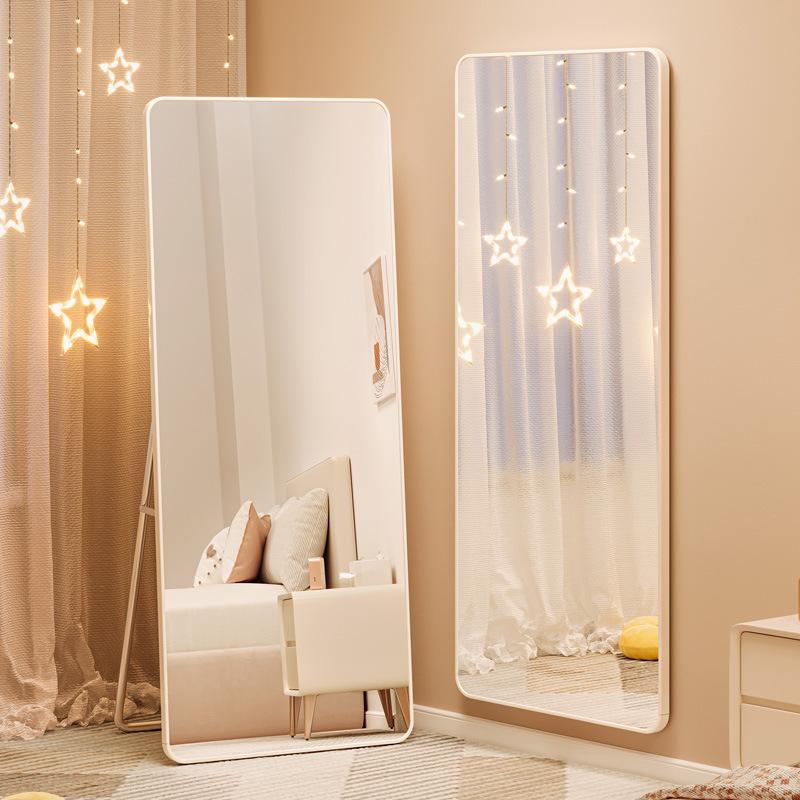 mirror home nordic metal dressing mirror bedroom vertical wall-mounted wall sticking mirror full body mirror stereo floor mirror