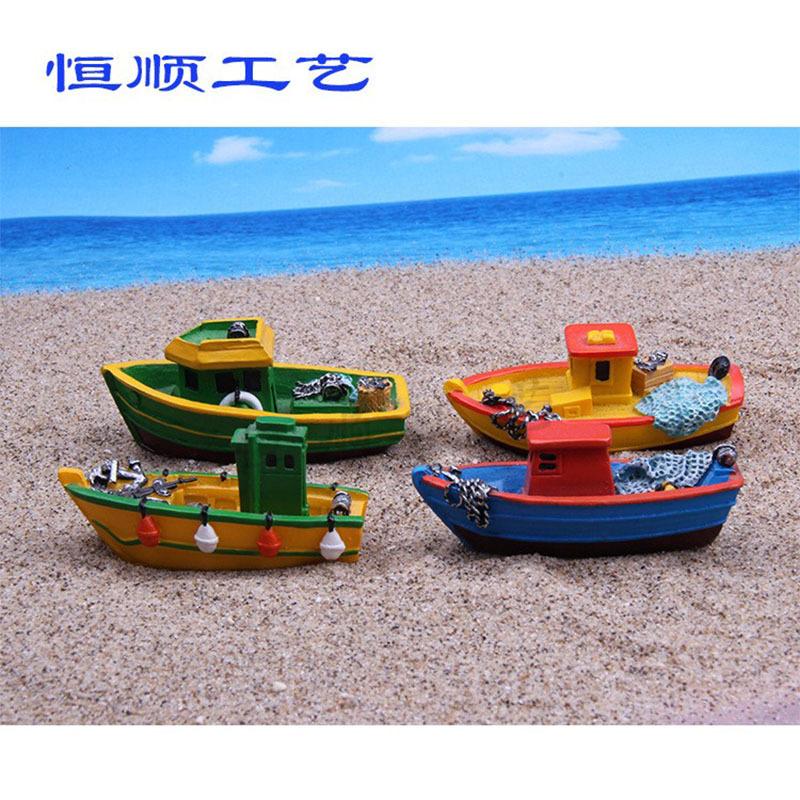 mediterranean decoration aquarium official decoration resin boat resin day cruiser micro landscape succulent flowerpot decoration resin boat
