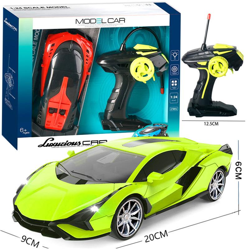 1:24 children's four-way remote control car chargeable with remote control sports car simulation drift car model stall toy men wholesale