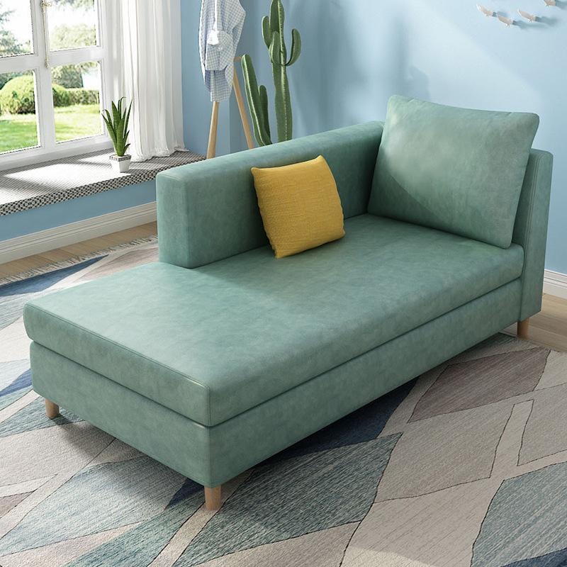 Solid Wood Fabric Chaise Longue Bed Taifei Chair Beauty Bed Single Lazy Sofa Hotel Bedroom Living Room Concubine Collapse