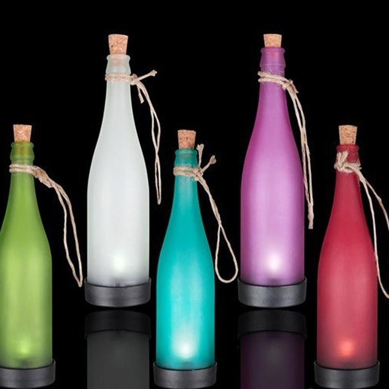 solar wine bottle lights outdoor decorative lamp led modeling lamp plastic wine bottle lights park villa courtyard chandelier