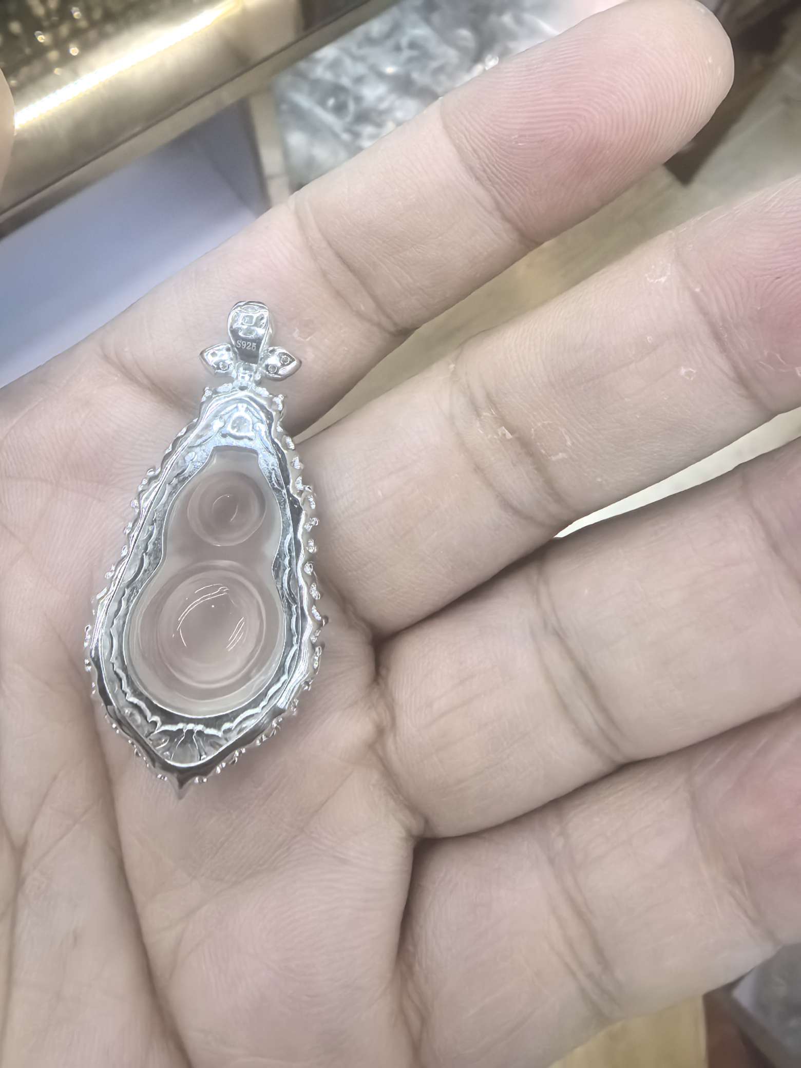 纯银高冰透玉髓葫芦吊坠，髓缘珠宝，2024112501详情图3