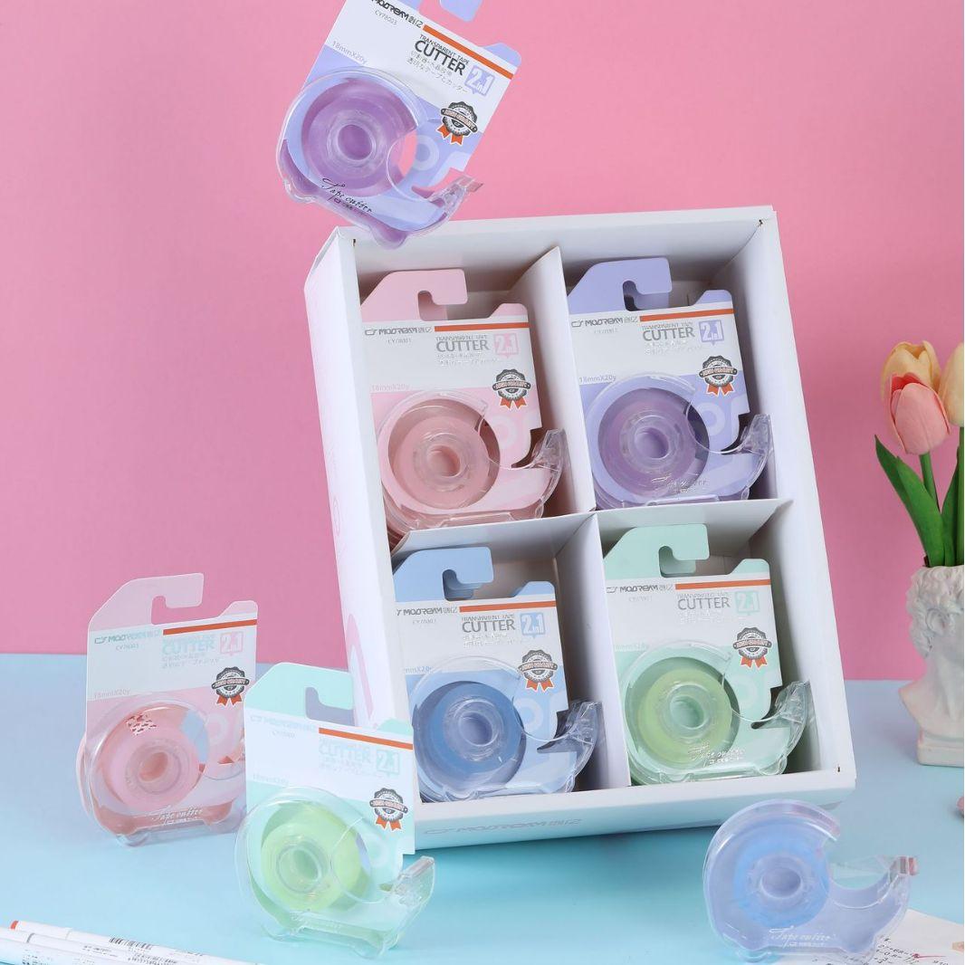New Office Tape Student Stationery Adhesive Tape Special Cutter Multicolor, Large Snail Tape Card Item Picture
