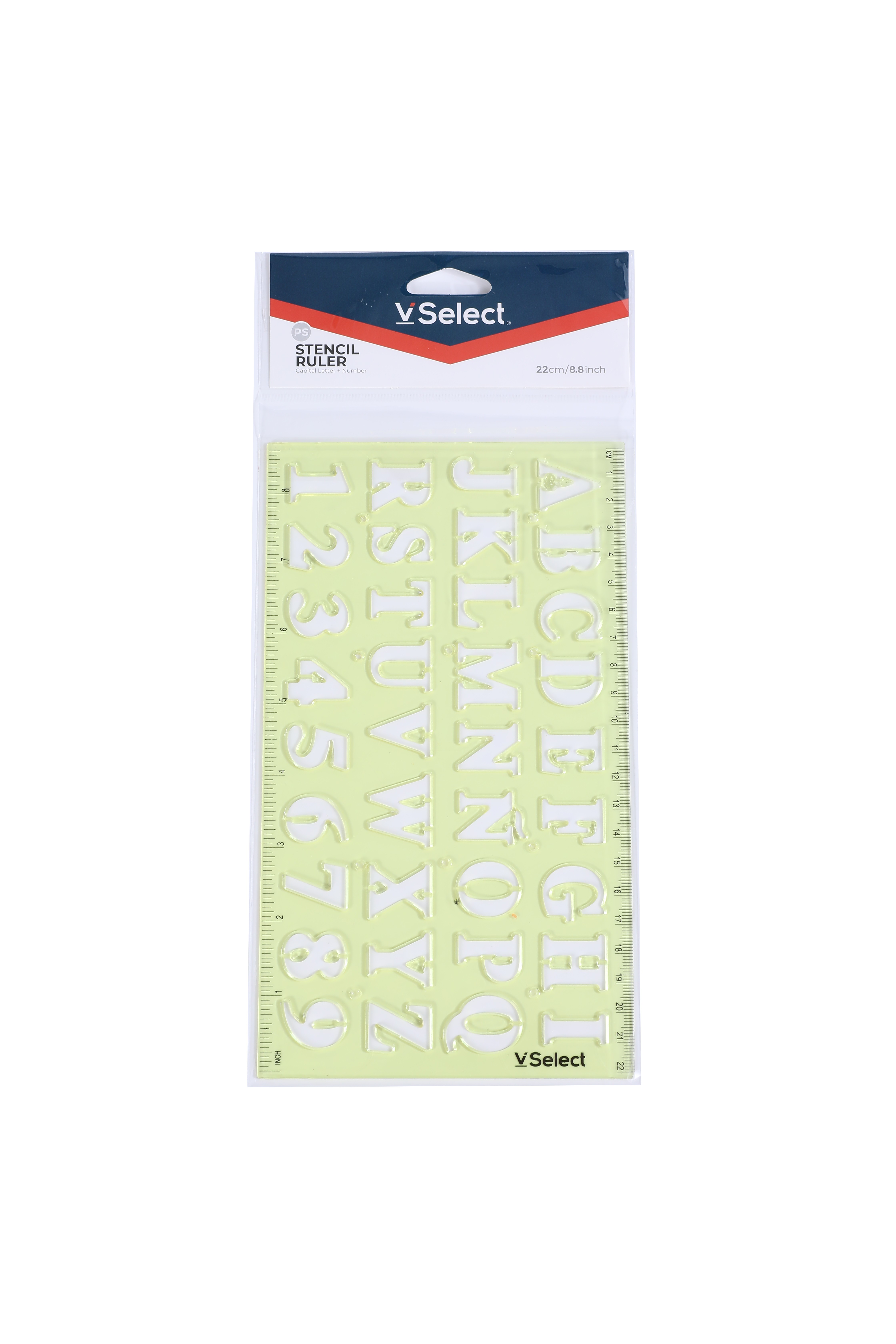 The template ruler with capital letters and numbers is exclusively for foreign trade, with a minimum order quantity of one box Item Picture