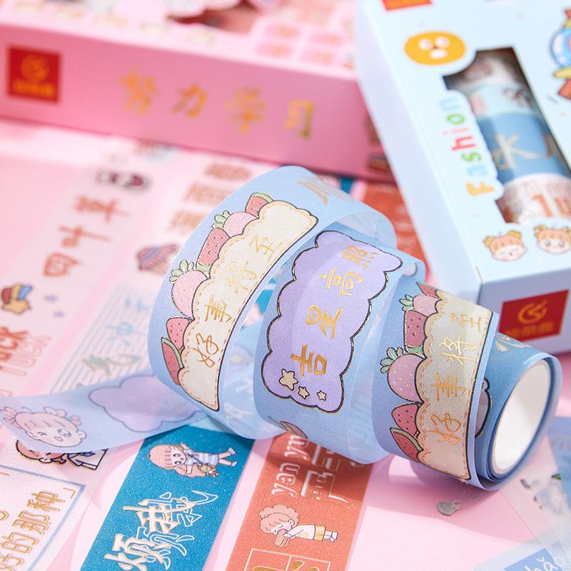 creative cartoon stationery journal stickers gentleman lei he paper adhesive tape boxed cute printing diy journal material Specification drawing