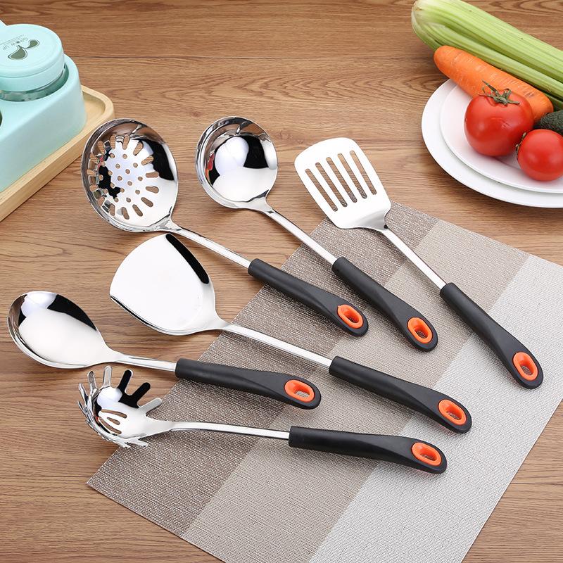 spot thickened stainless steel spatula soup spoon and strainer 7-piece kitchen ware set kitchen supplies pan spatula yi slotted spoon