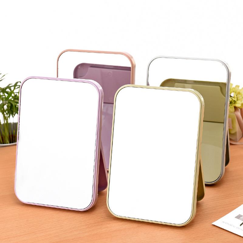 hd one-sided makeup mirror desktop plastic colorful dressing mirror foldable and portable large square princess mirror full figure