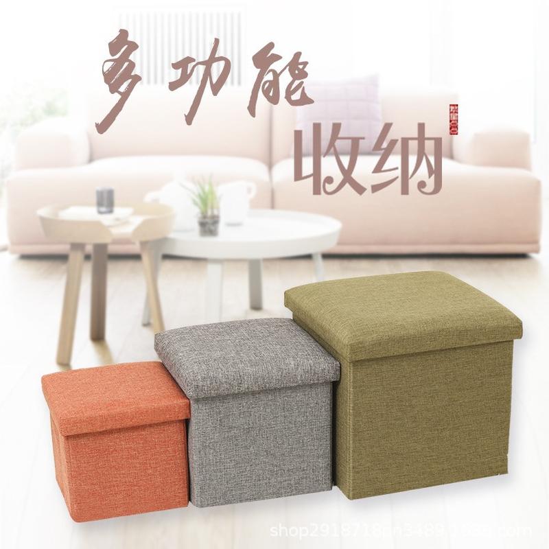 25/30/38 square storage stool fabric storage box sofa stool foldable toy storage box foot bench