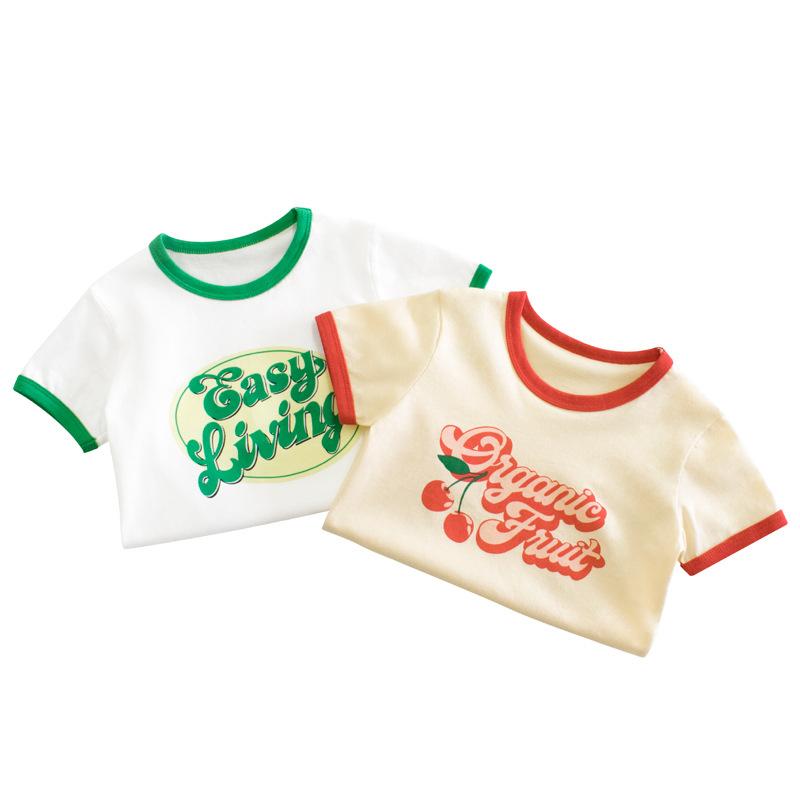 27home Children's Clothing Summer New Wholesale Children's Short-Sleeved T-shirt Girls Baby Short Sleeve Clothes Kids Wear