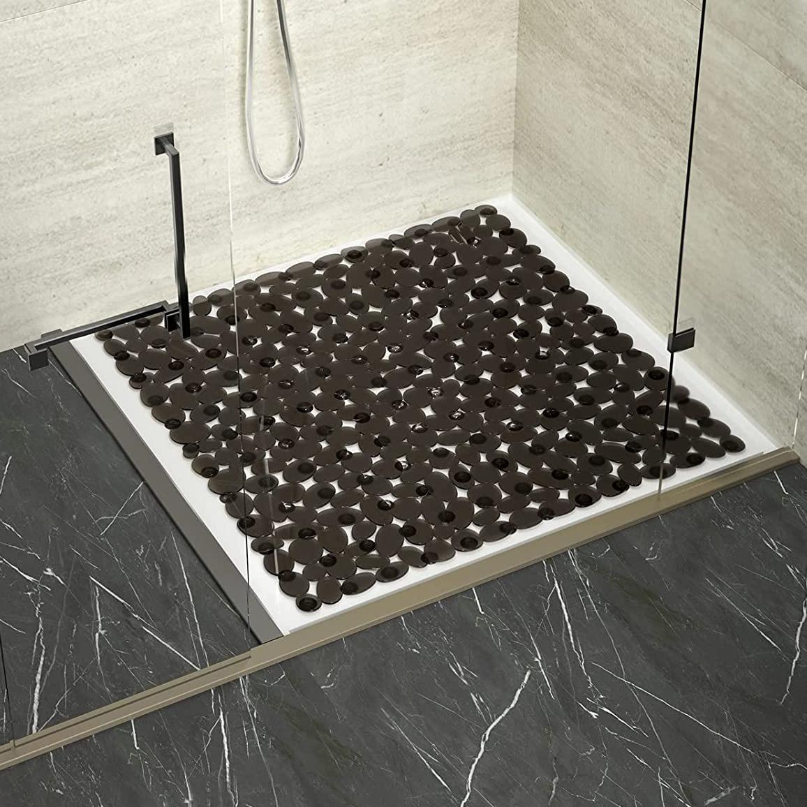 cobblestone bathroom non-slip mat stone bathroom mat bath foot mat square suction cup pad amazon 53 * 53cm