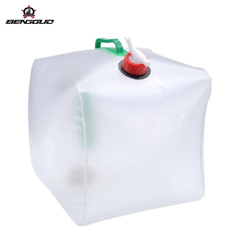 outdoor 20l folding water bag large capacity portable water container kettle plastic bucket camping equipment supplies