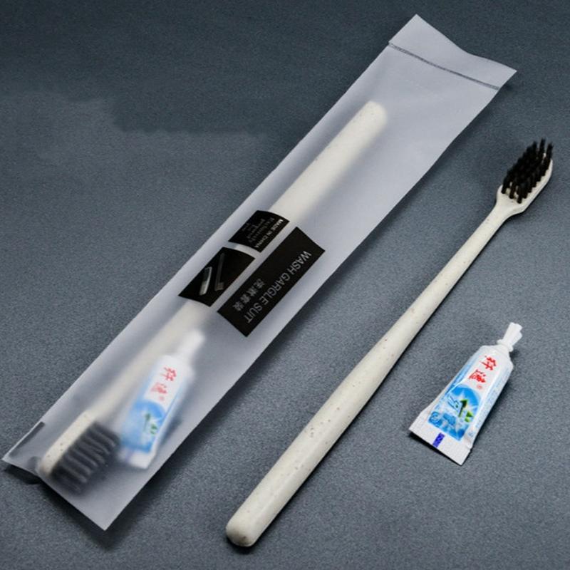disposable toothbrush toothpaste bamboo charcoal soft fur hospitality household hotel hotel 2-in-1 washing set wholesale price