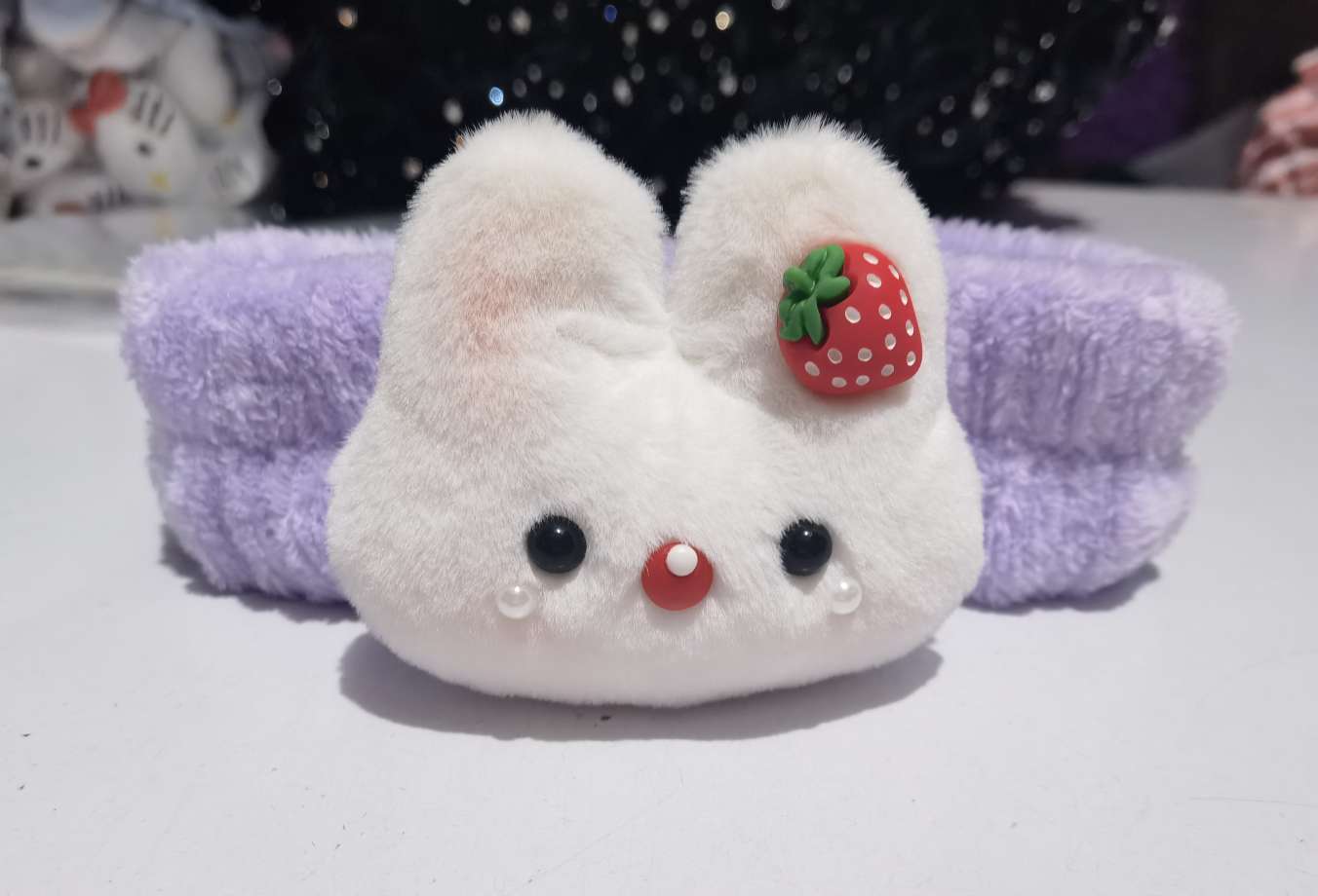 Banda de pelo linda para niños conejo fresa 🍓 banda de pelo púrpura tocado súper lindo diadema exquisita banda de cabeza de moda para todas las ocasiones
