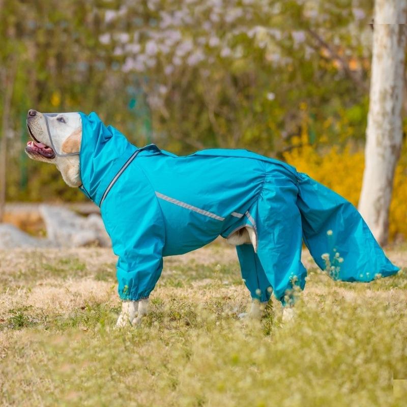 cross-border amazon dog raincoat full covered slipcover tail golden retriever/border collie aras raincoat dog clothing factory wholesale