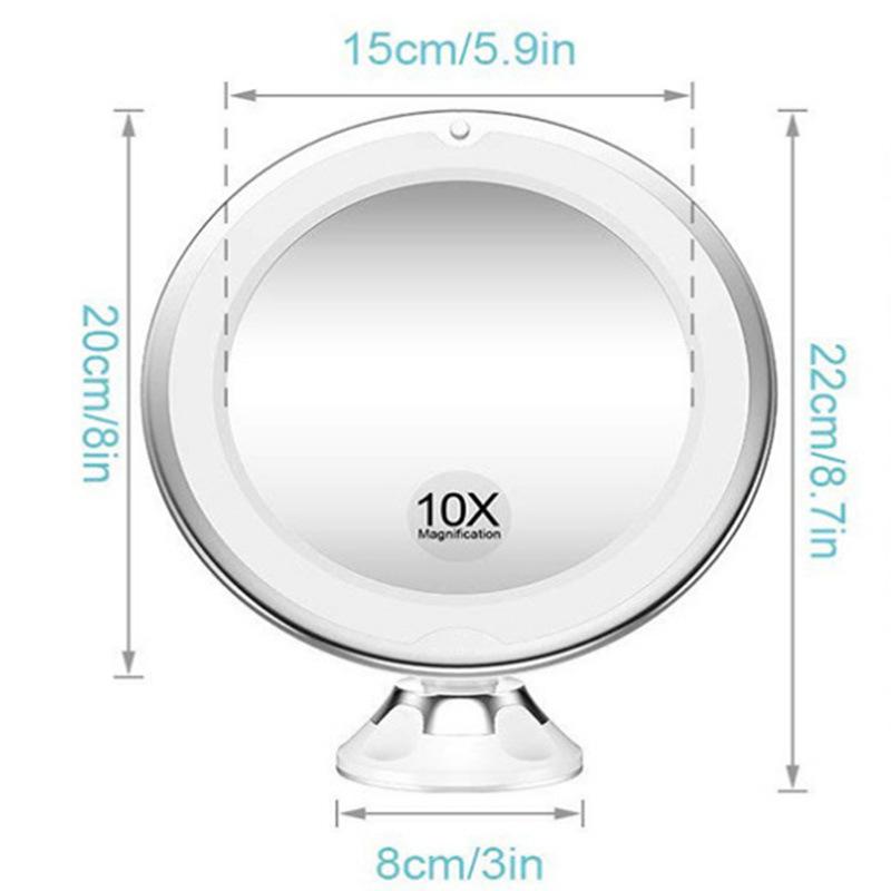 Fashion Led Magnifying Makeup Mirror New Goosene Suction Cup Batoom Cosmetic Mirror Hanging New Magnifying Dressing Mirror Application Scenario