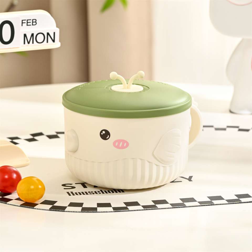 M73-9986 Children's cute cartoon 304 stainless steel bowl, soup bowl handle, baby food bowl, student soup bowl, fish lunch box Specification image