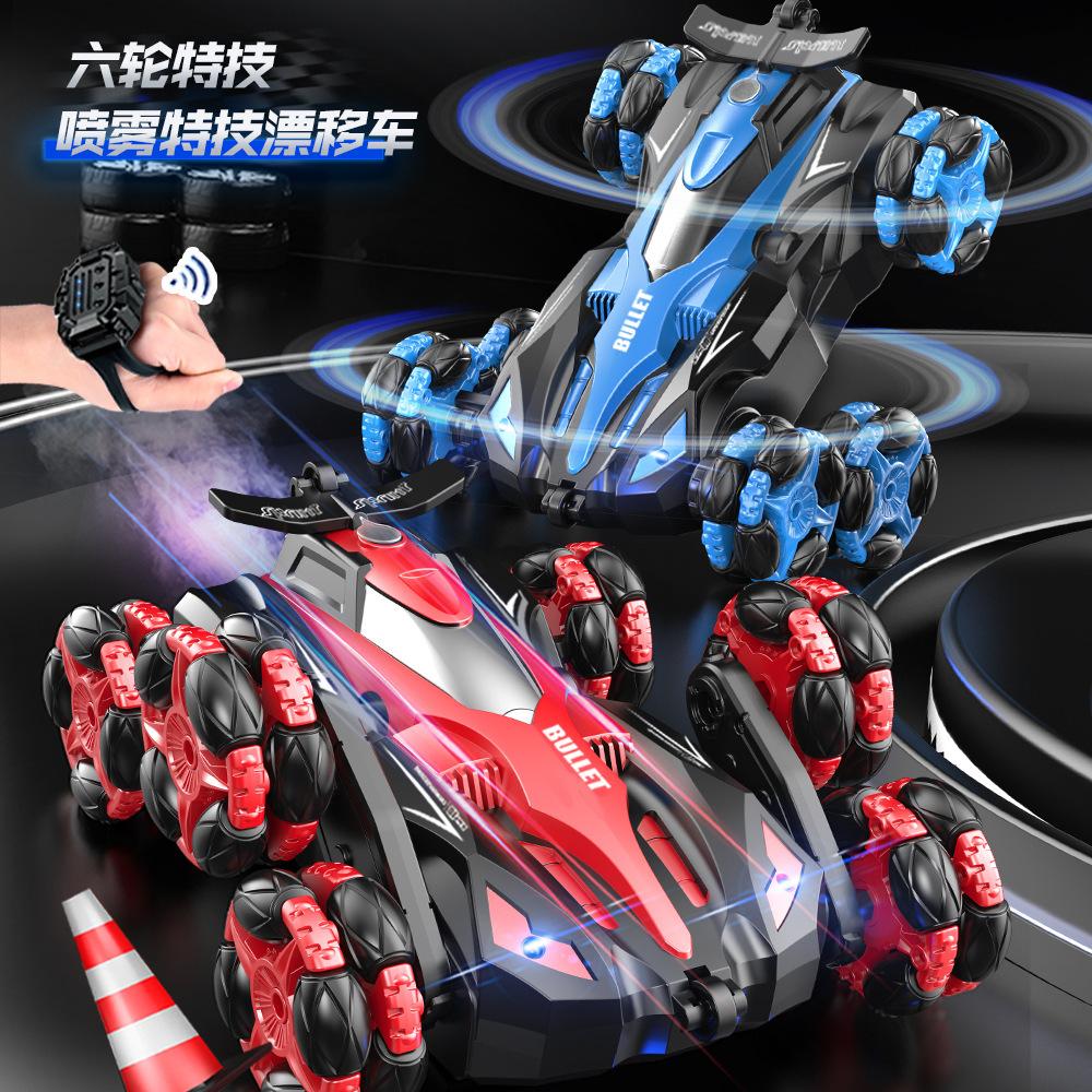 cross-border gesture induction six-wheel remote control car drift stunt off-road vehicle rc racing spray music boys and girls toys