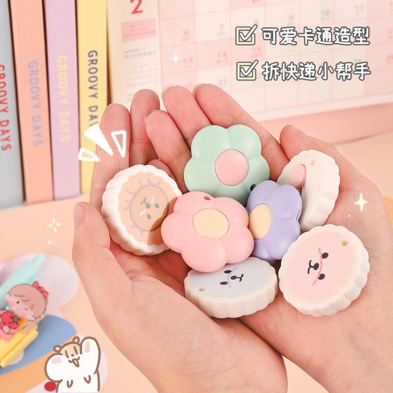 creative cute flowers art knife office student cut small blade with unpacking knife girly heart stationery adhesive tape full figure