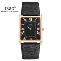 Ibso Brand Light Luxury Square Student Quartz Men's Watch Japanese Movement Leather Watch AliExpress Best-Selling