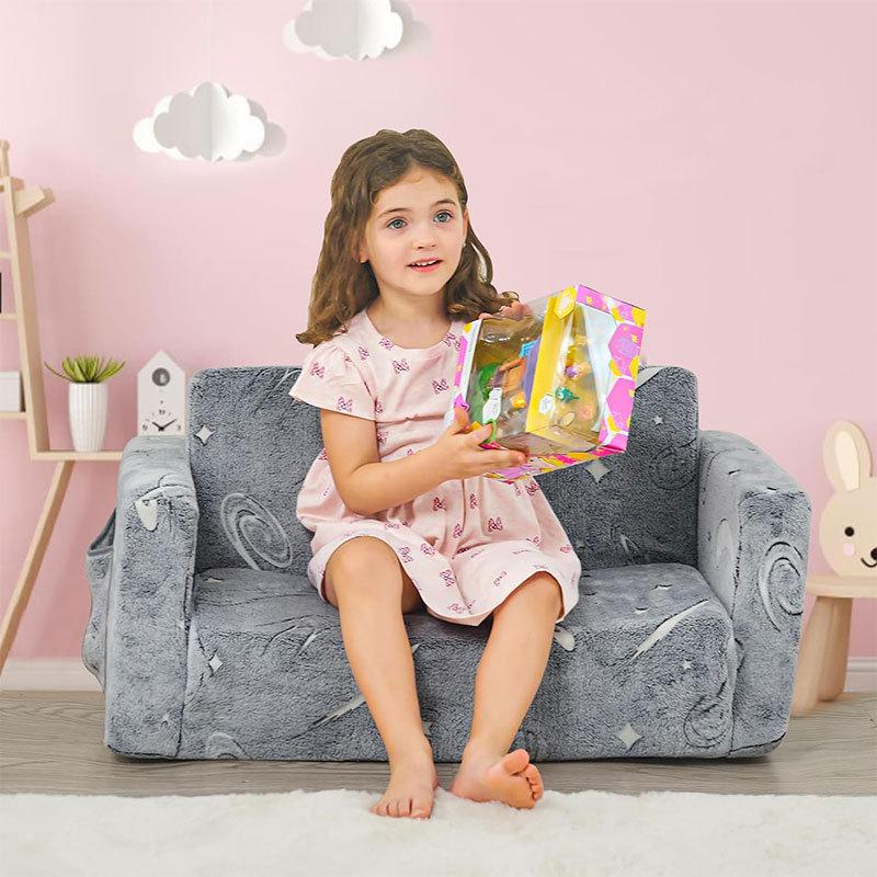 cross-border custom luminous flannel single double children folding sponge sofa baby lunch break chair folding bed compressed